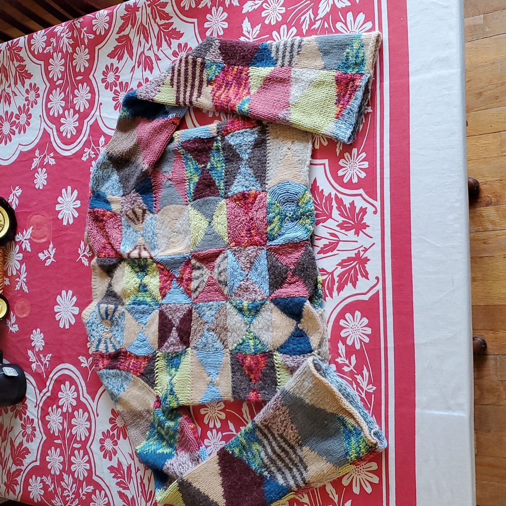 Colorful Vintage Crochet Patchwork Sweater Small/medium - Picture 7 of 7